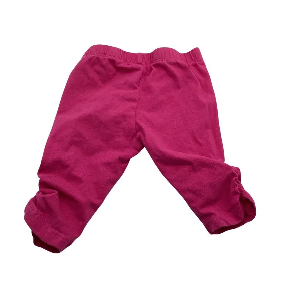 Children's Place Baby Girl 0-3M Pink Elastic Waist Pants With Ruched Hem Detail‎